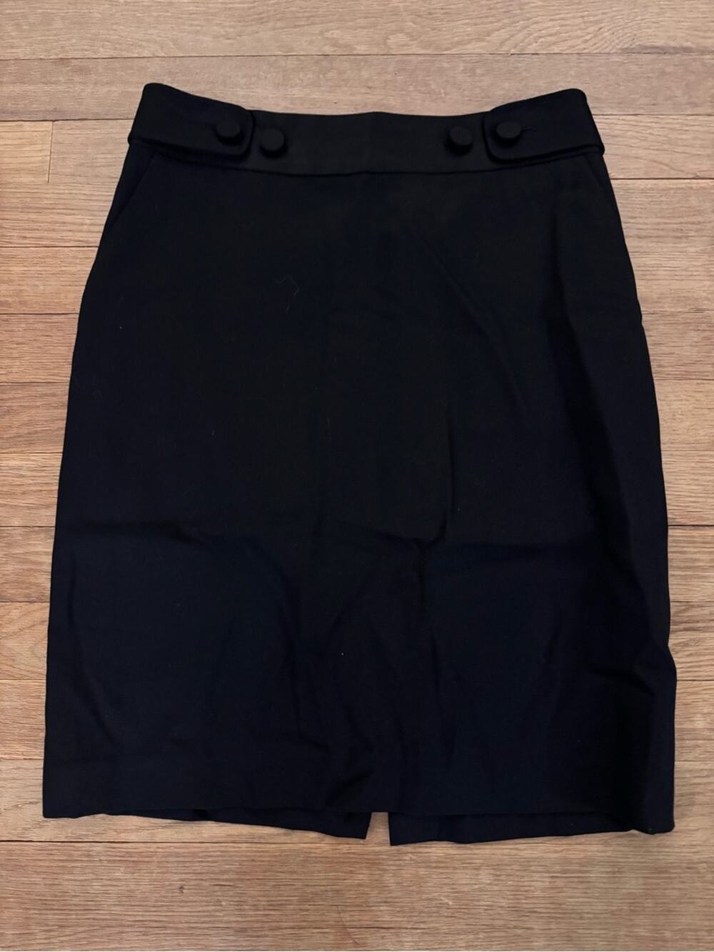 Banana Republic Women's Black Wool Blend Knee Length Pencil Skirt - Size 4
 b70